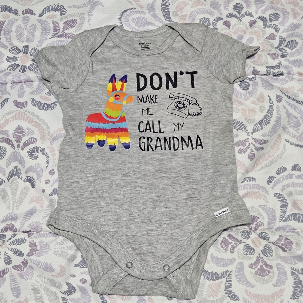 Gerber Gray Llama Print Onesie